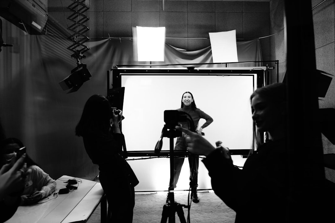 Portrait of a finnish female studio director in headset
